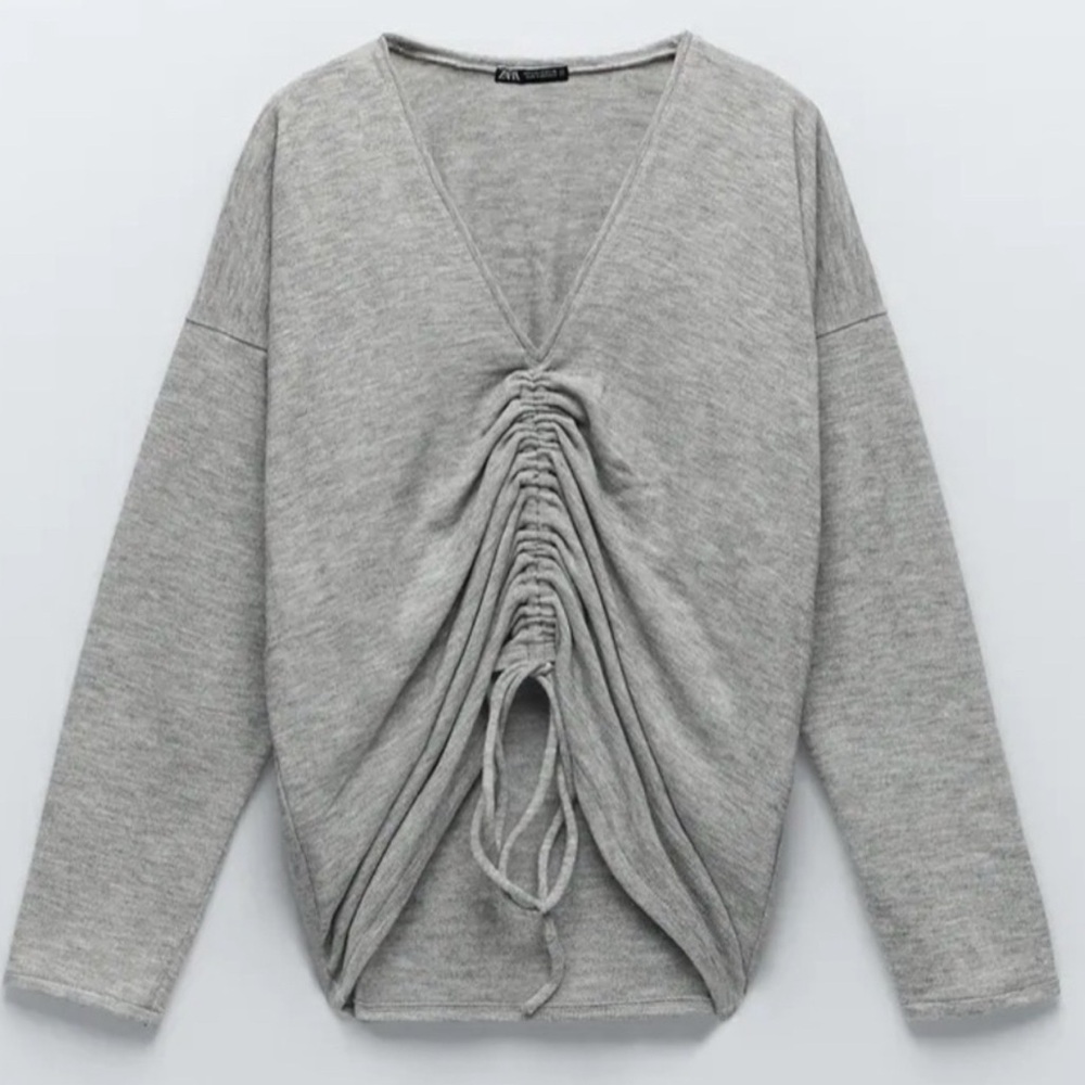 Zara Heather Gray Knit Top